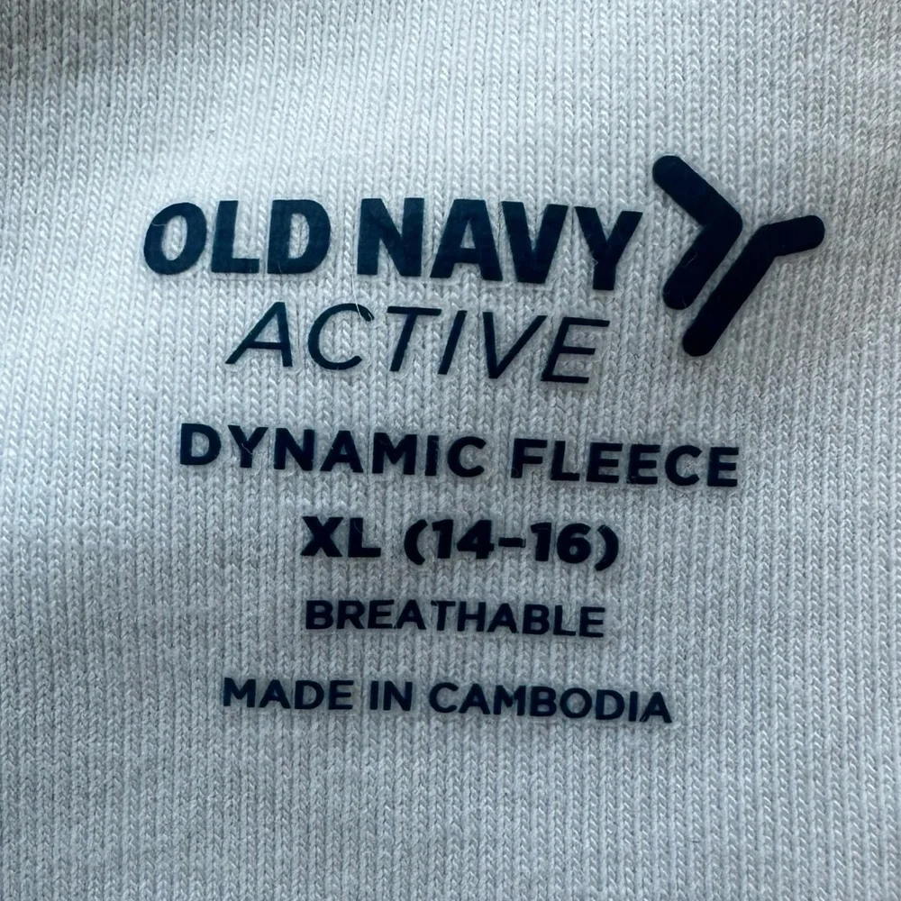 Old Navy Active Dynamic‎ Fleece Cropped Hoodie Girls XL Womens XS White Full Zip
